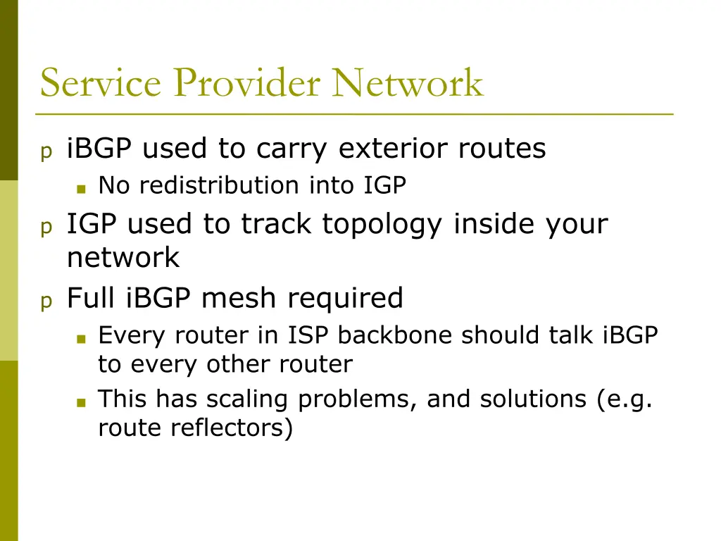 service provider network