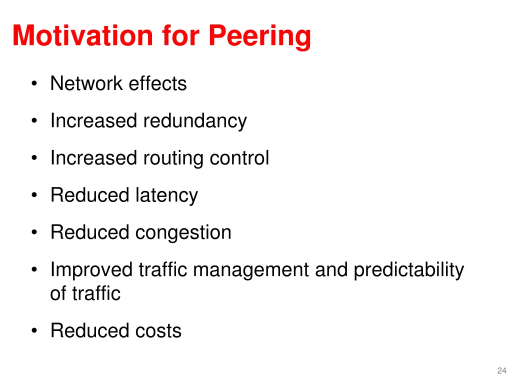 motivation for peering