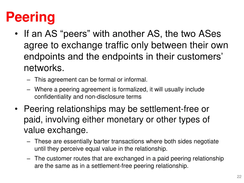 peering if an as peers with another