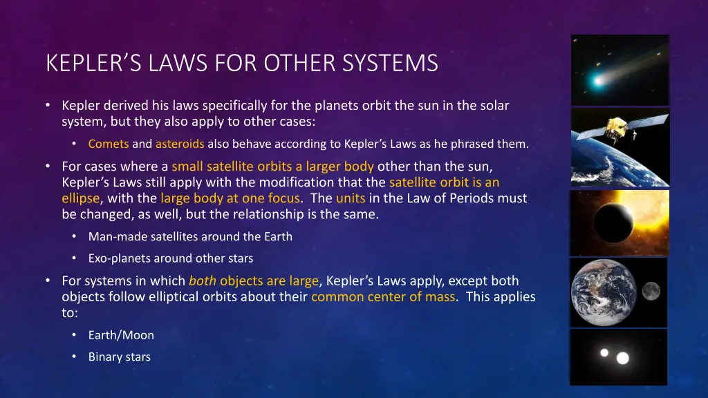 kepler s laws for other systems