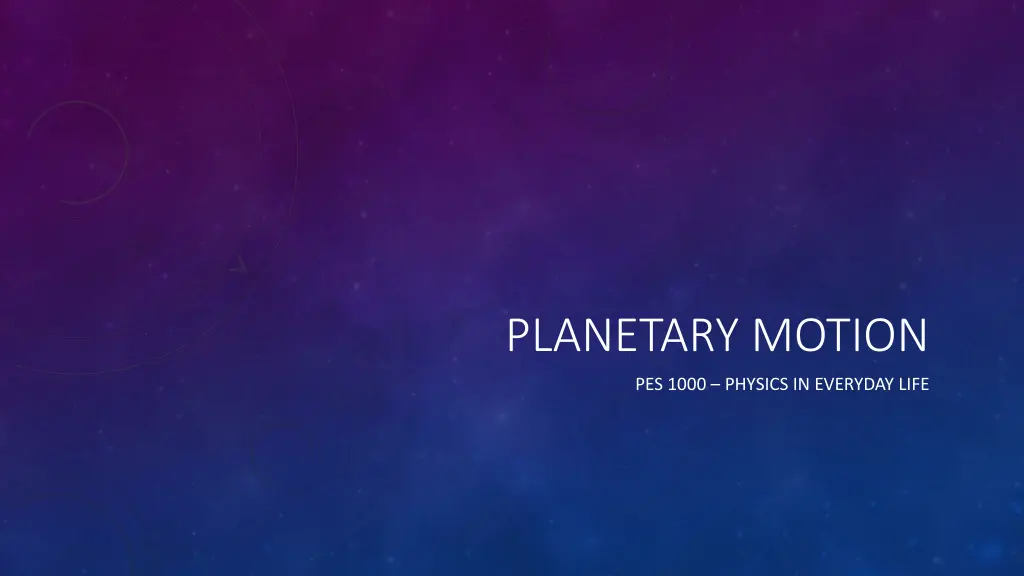 planetary motion