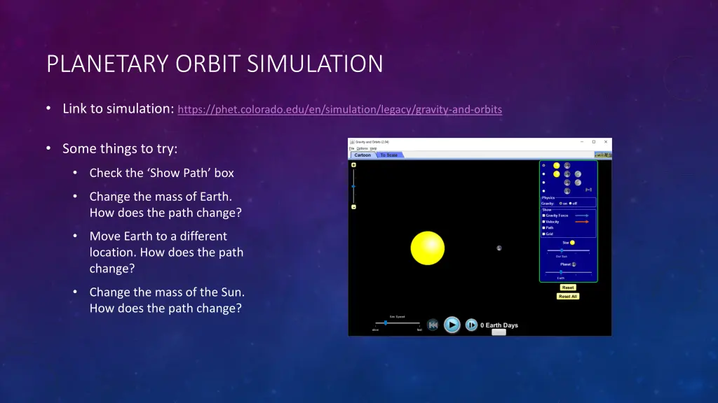 planetary orbit simulation