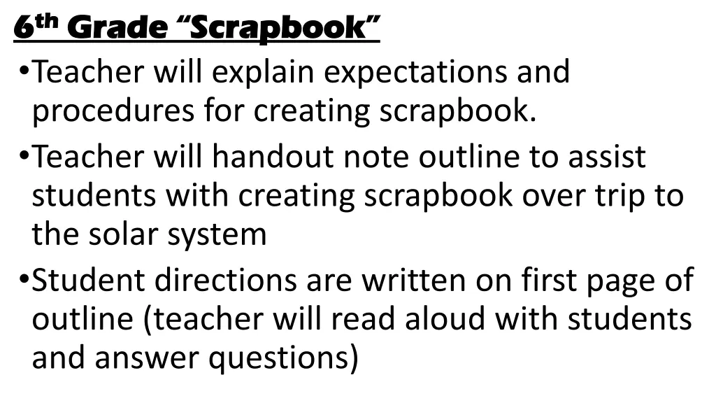 6 6 th teacher will explain expectations