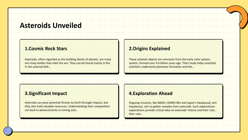 asteroids unveiled