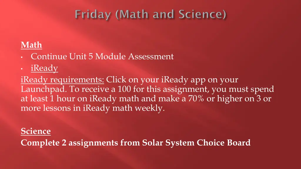 math continue unit 5 module assessment iready