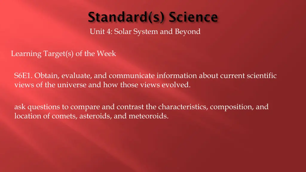 unit 4 solar system and beyond