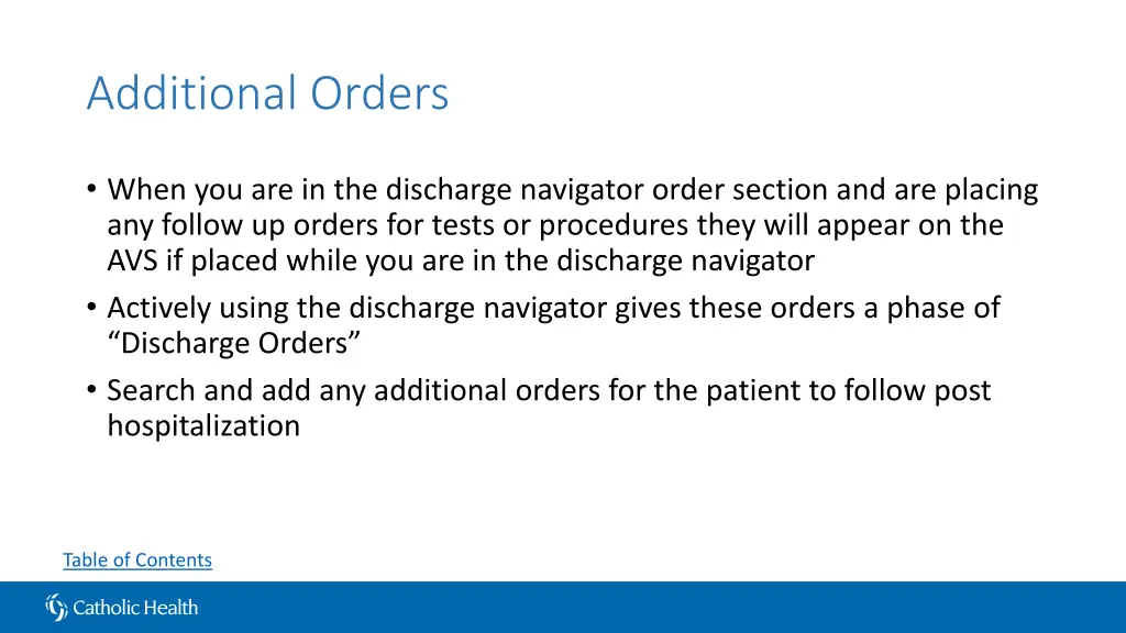 additional orders