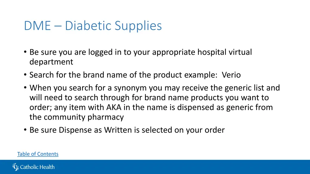 dme diabetic supplies
