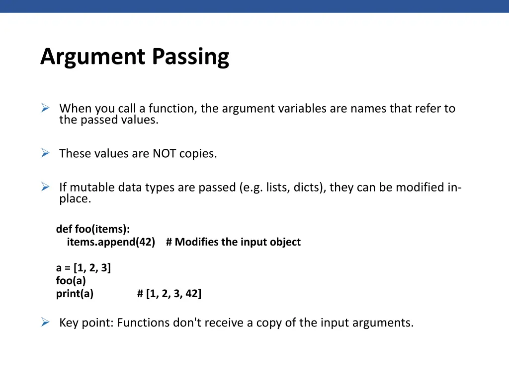 argument passing