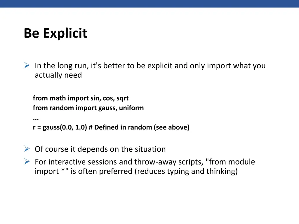 be explicit