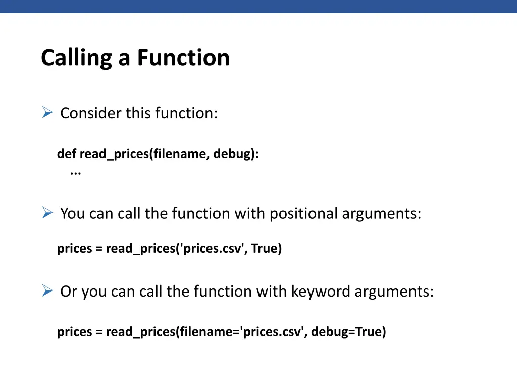 calling a function