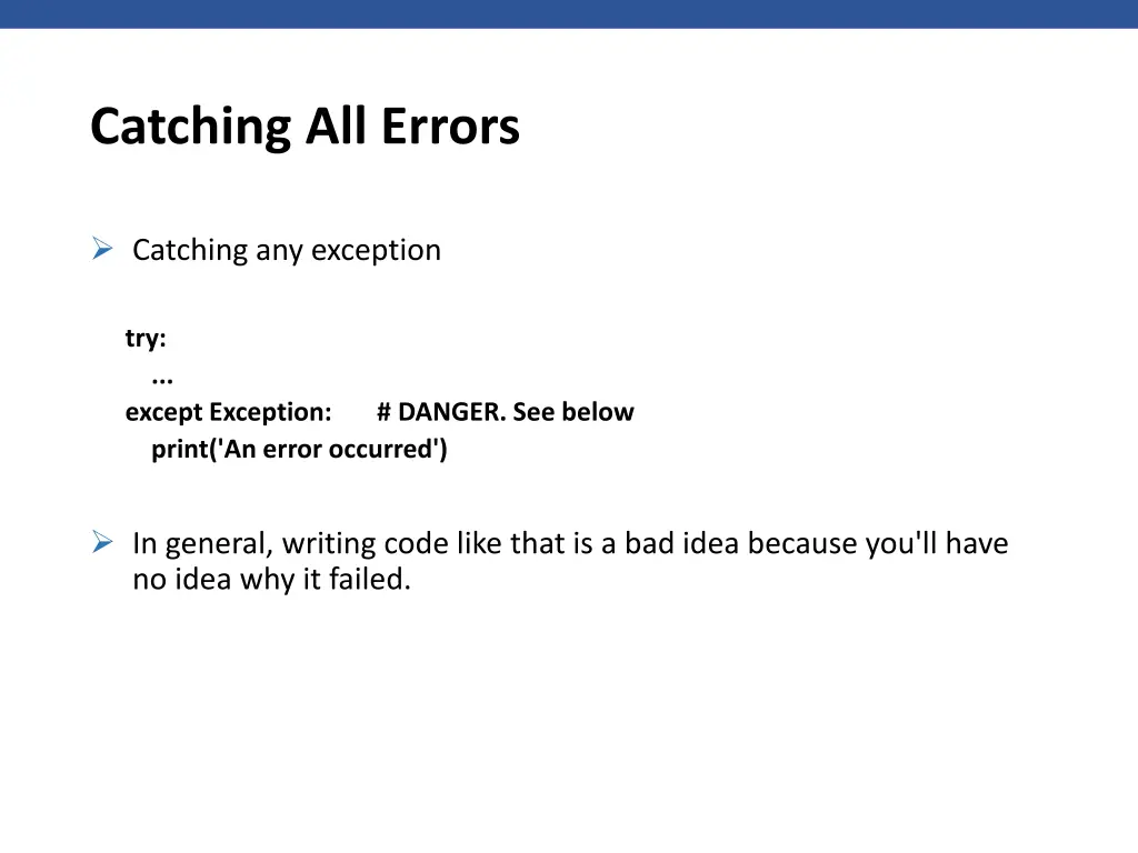 catching all errors