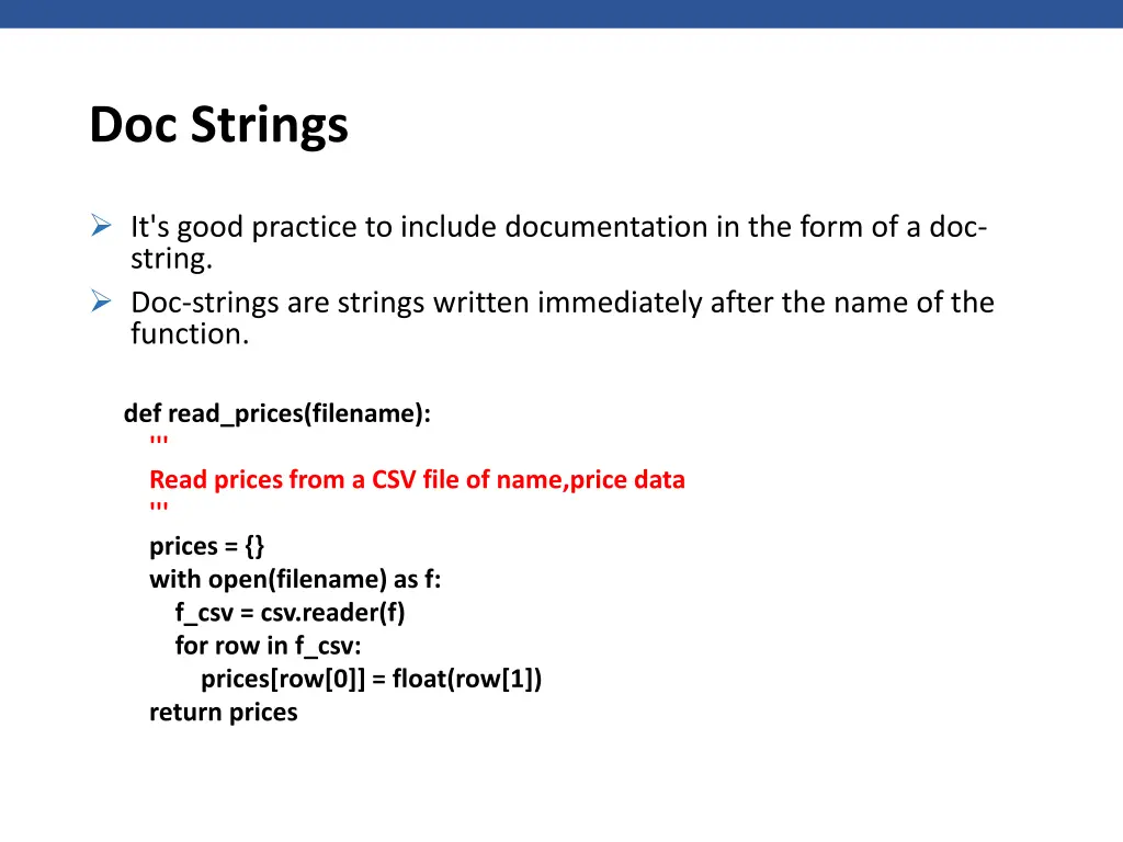 doc strings