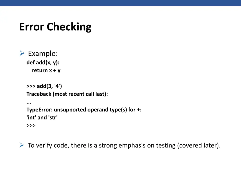 error checking 1