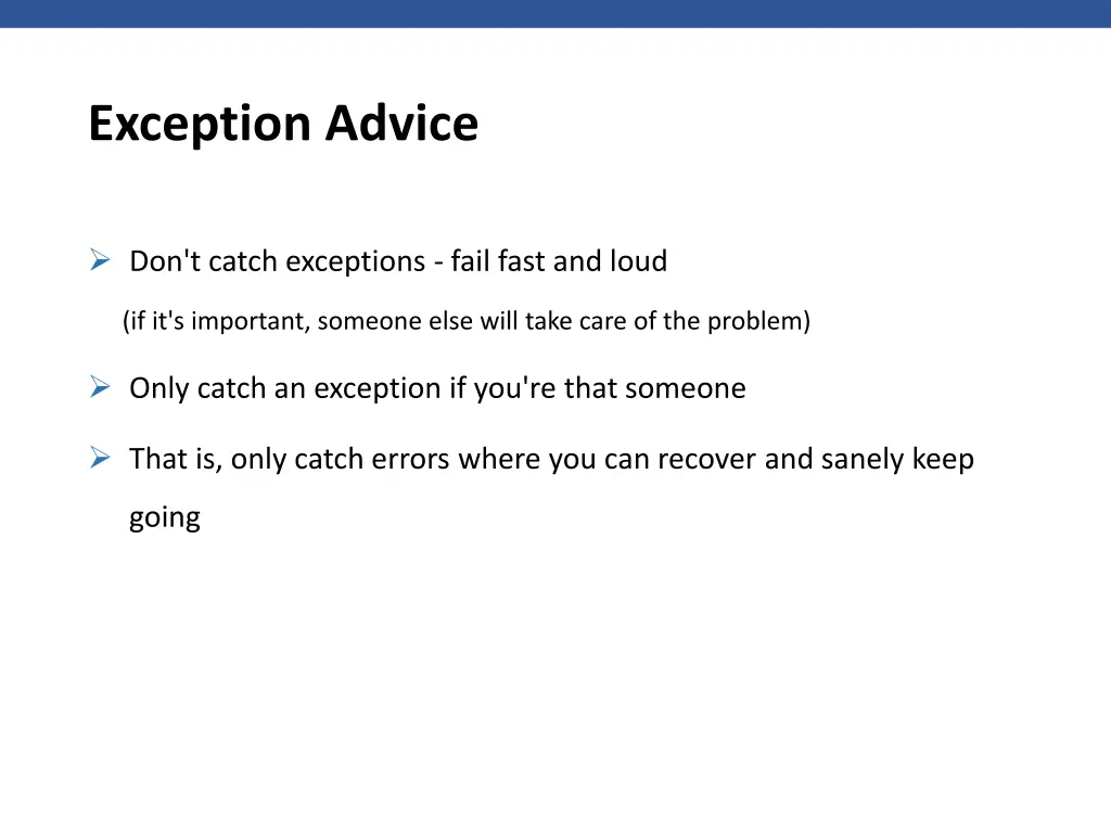 exception advice