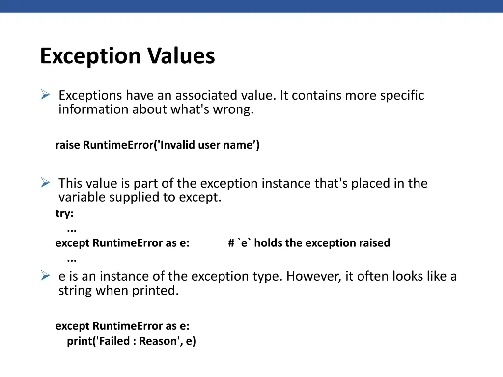 exception values