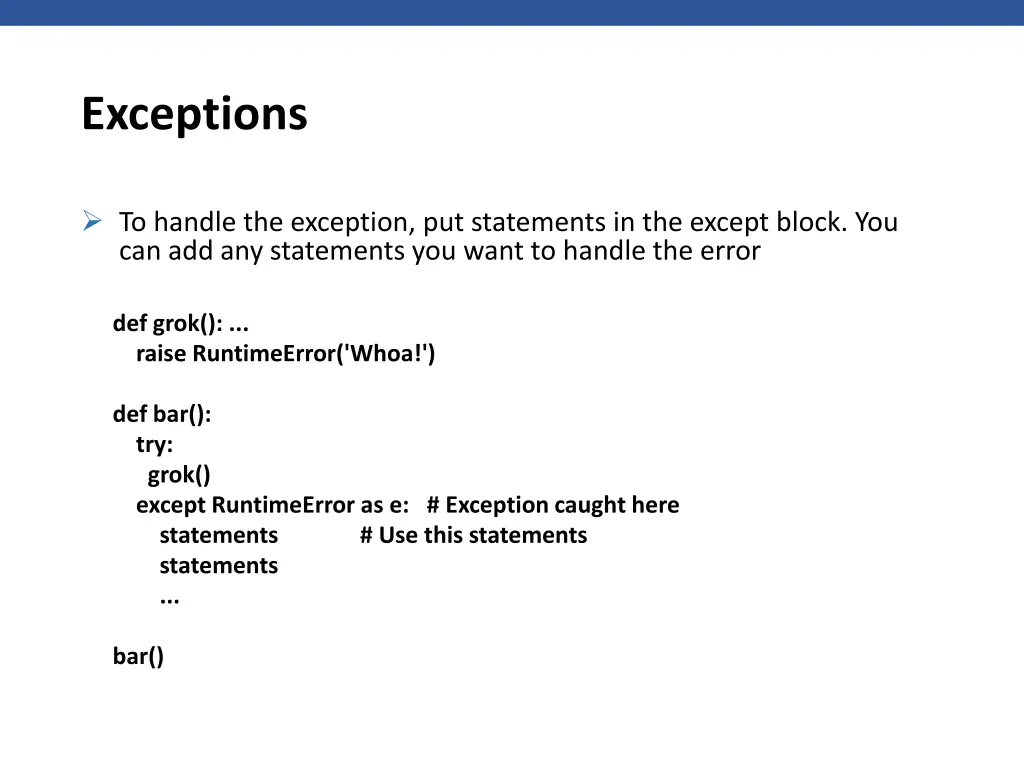 exceptions 2