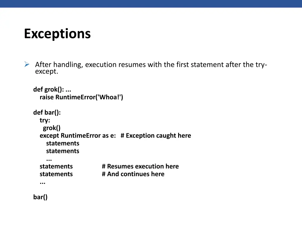 exceptions 3