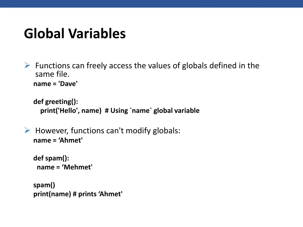 global variables