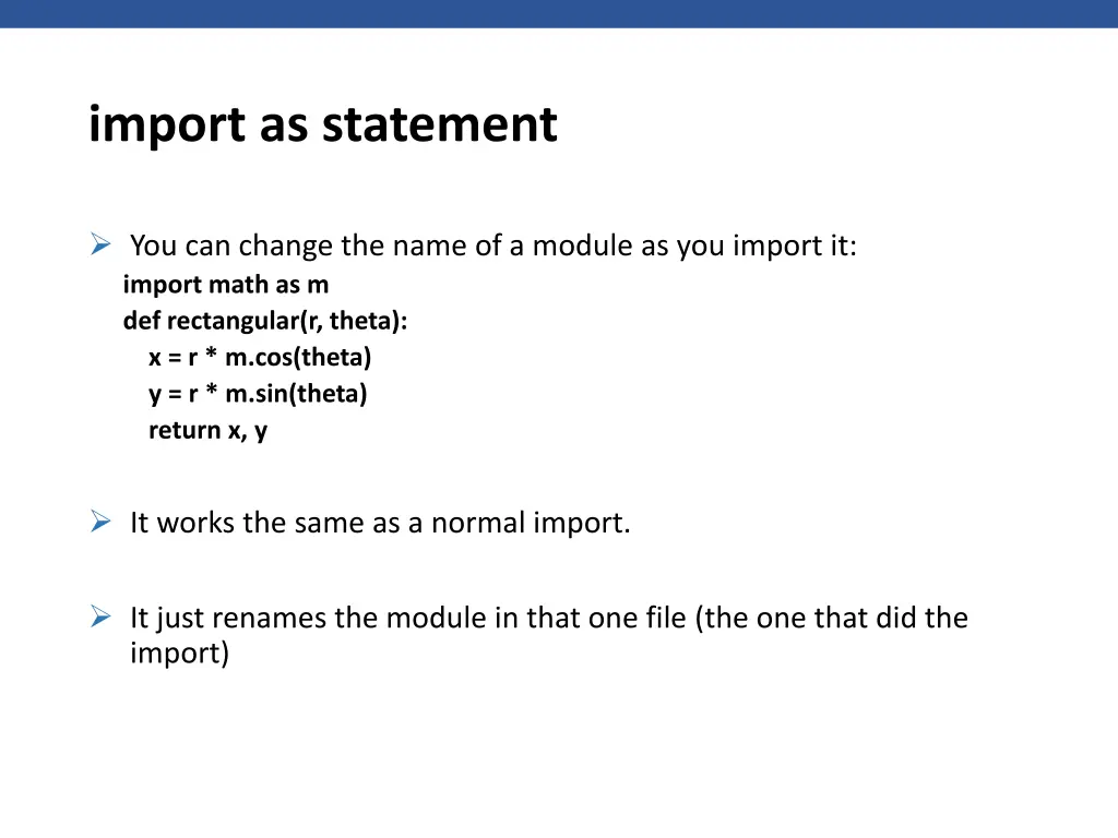 import as statement
