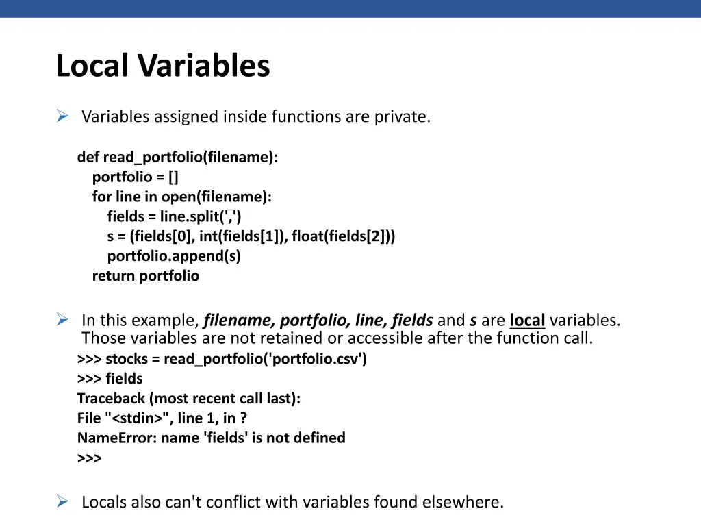 local variables