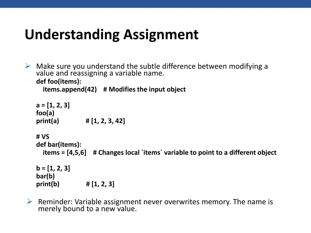 understanding assignment