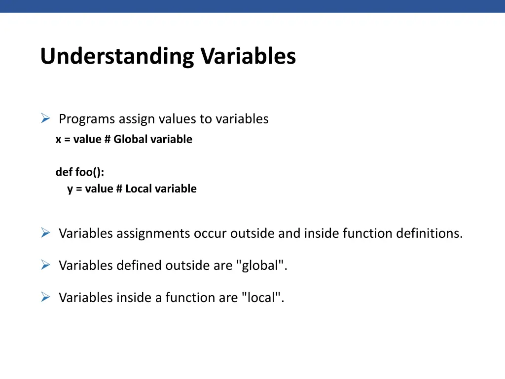 understanding variables