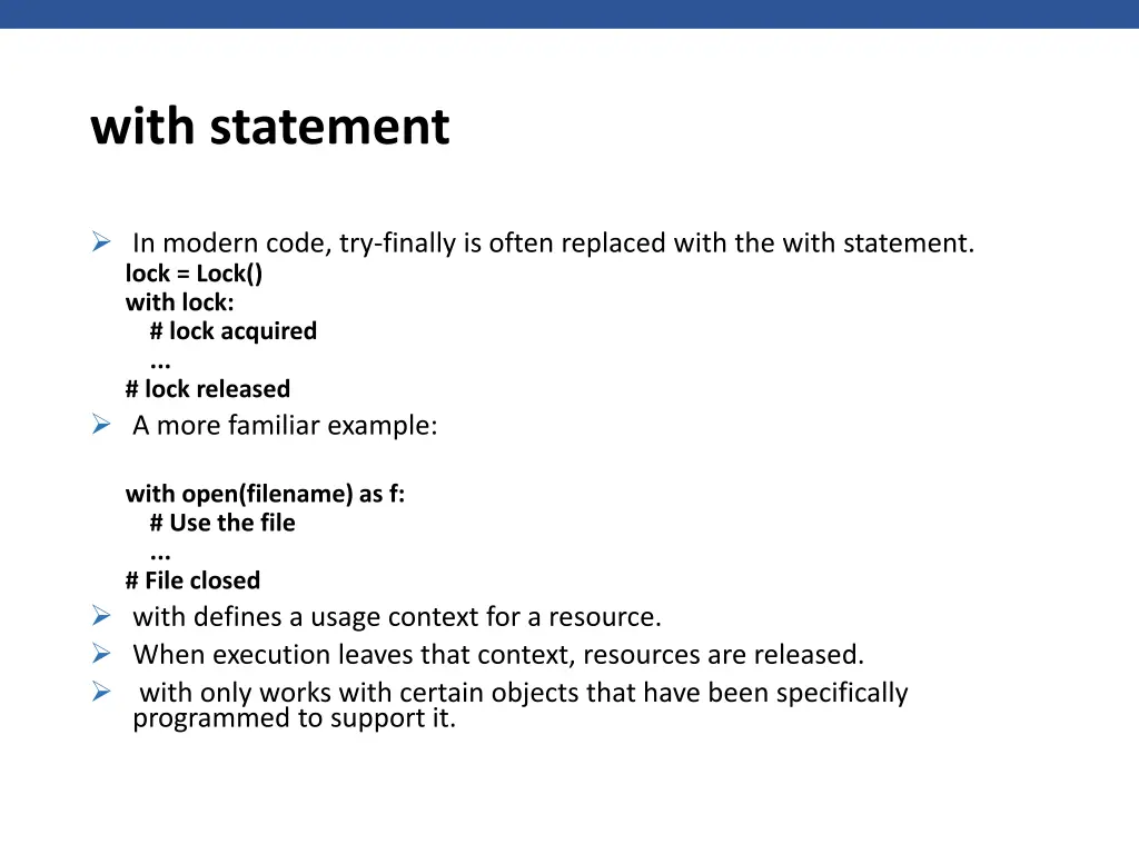 with statement