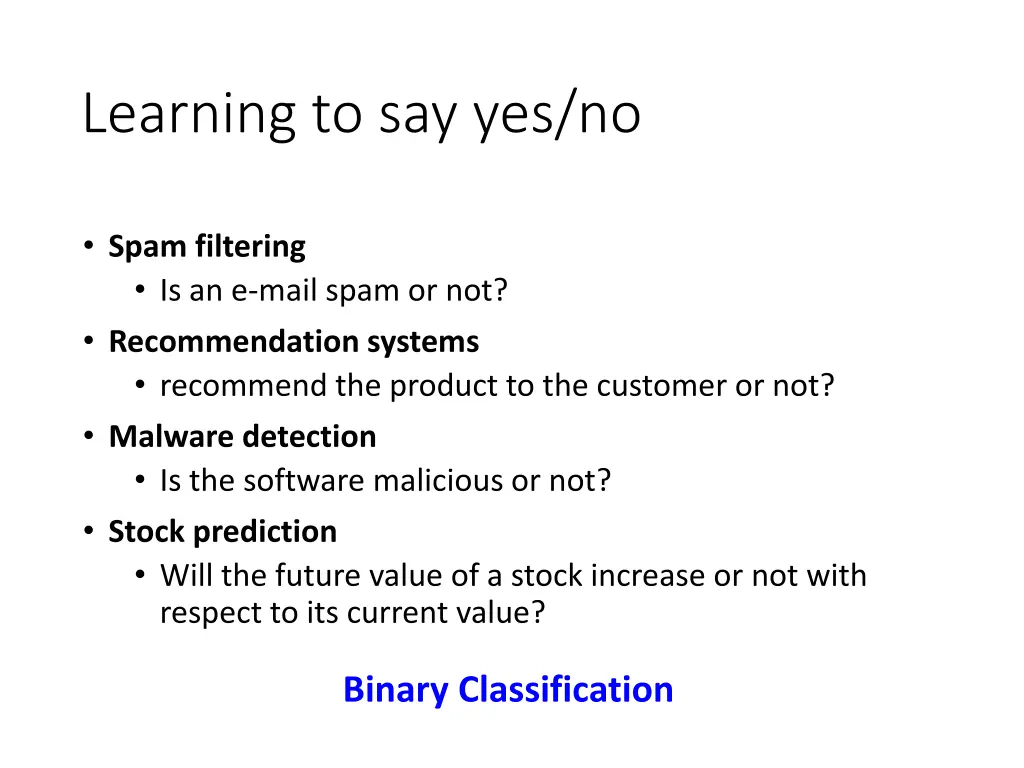 learning to say yes no