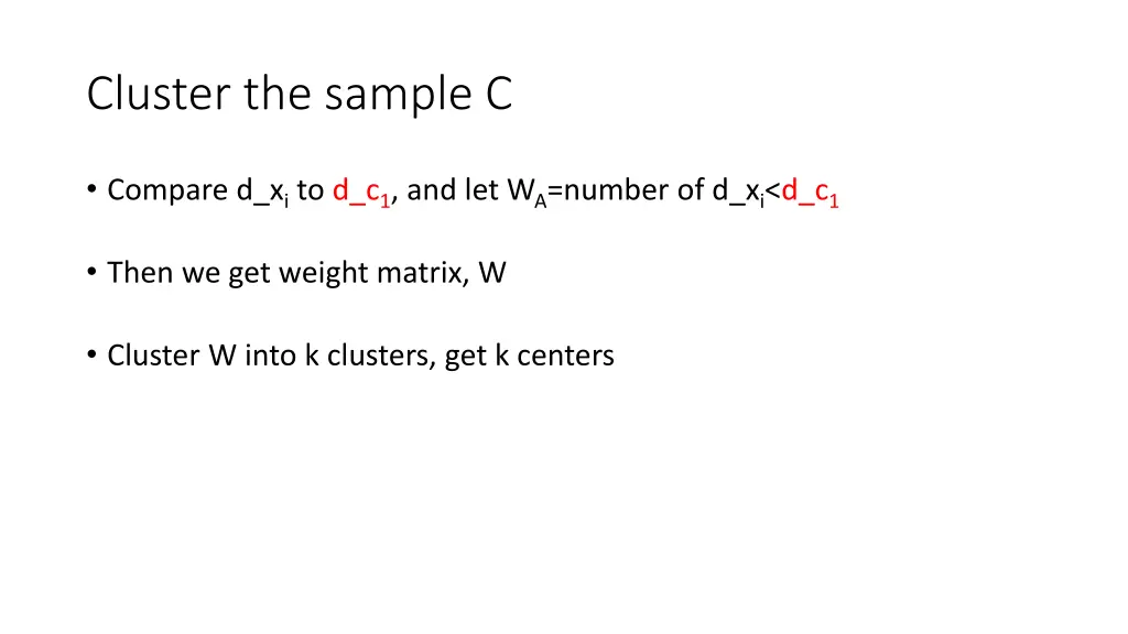 cluster the sample c 2