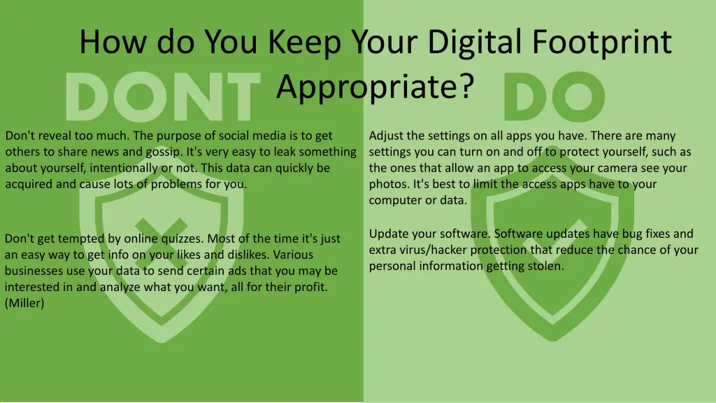 how do you keep your digital footprint appropriate