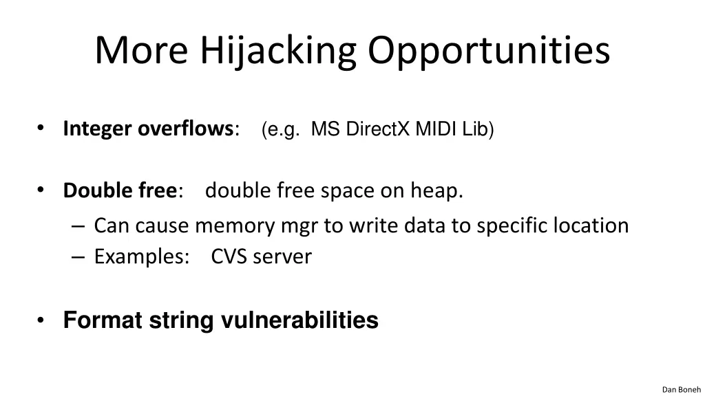 more hijacking opportunities