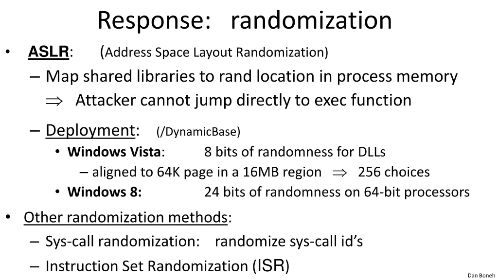 response randomization aslr address space layout