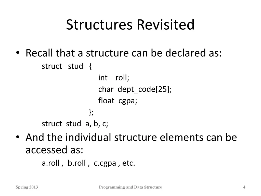 structures revisited