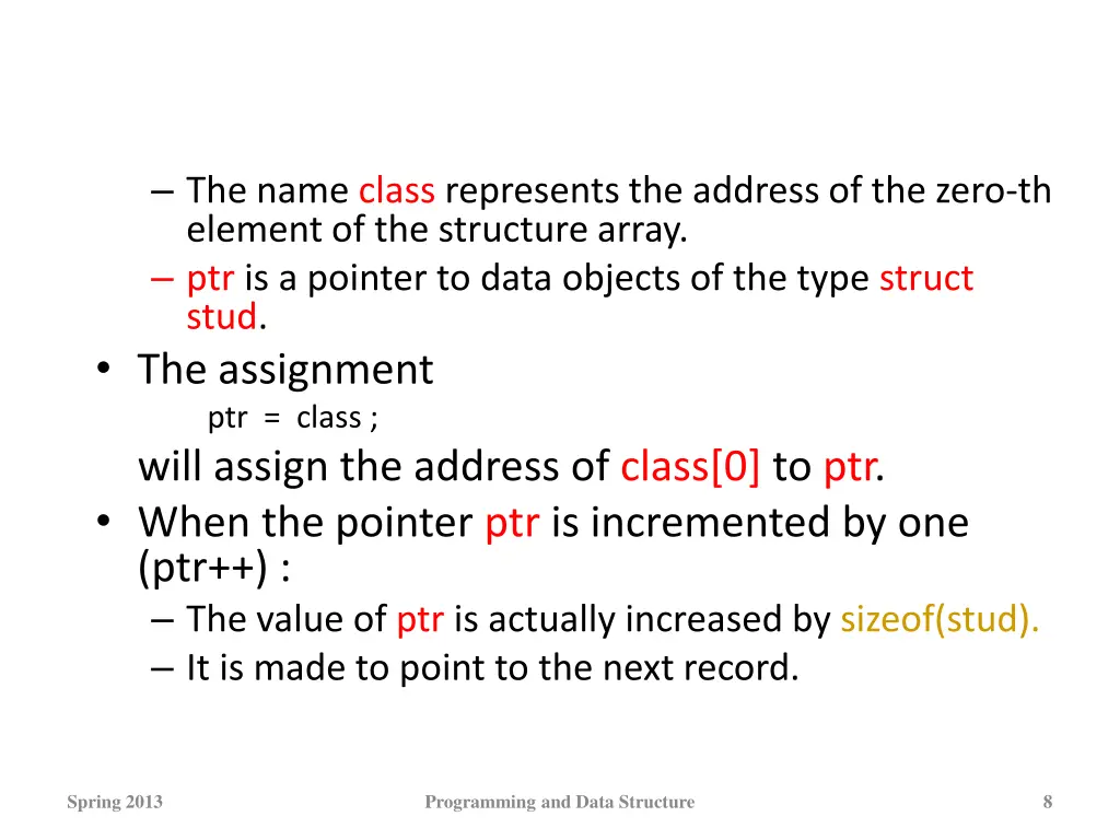 the name class represents the address of the zero