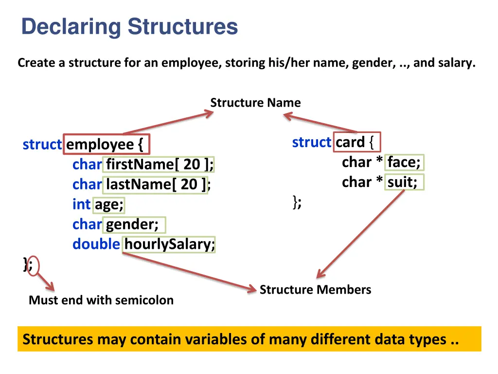 declaring structures