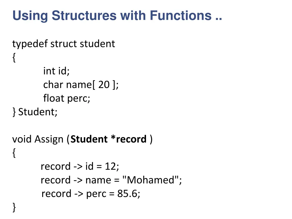 using structures with functions 1