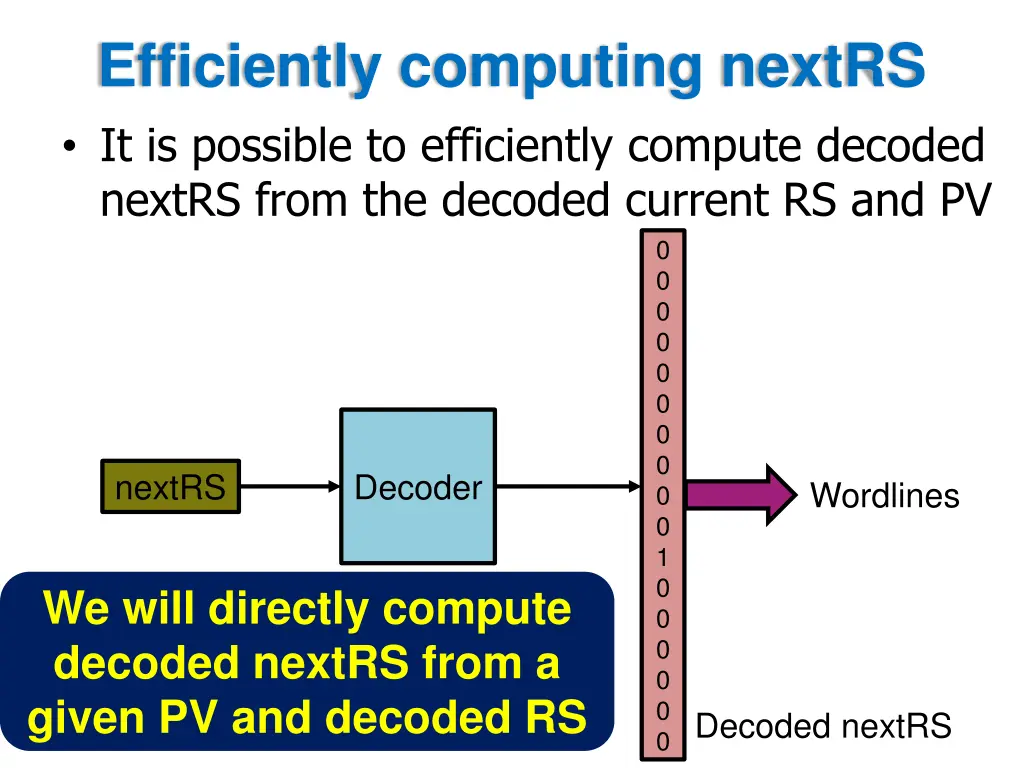 efficiently computing nextrs it is possible