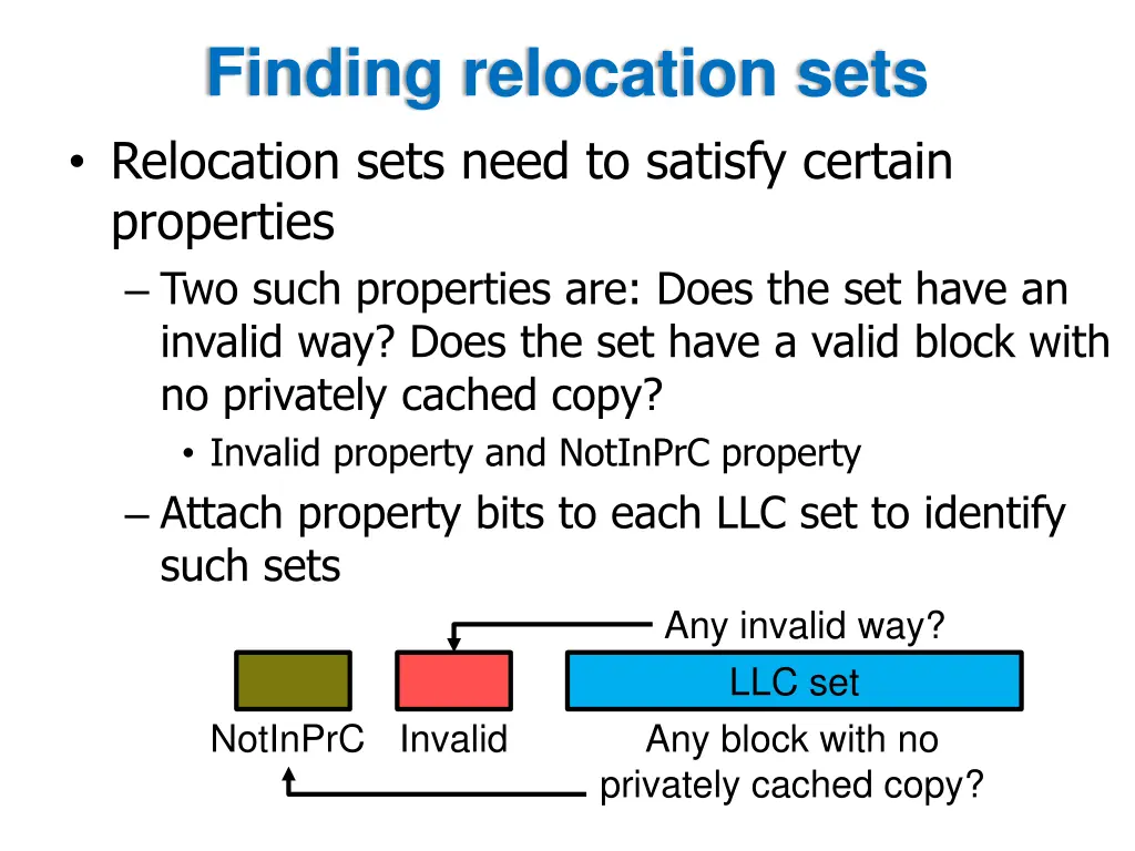 finding relocation sets relocation sets need