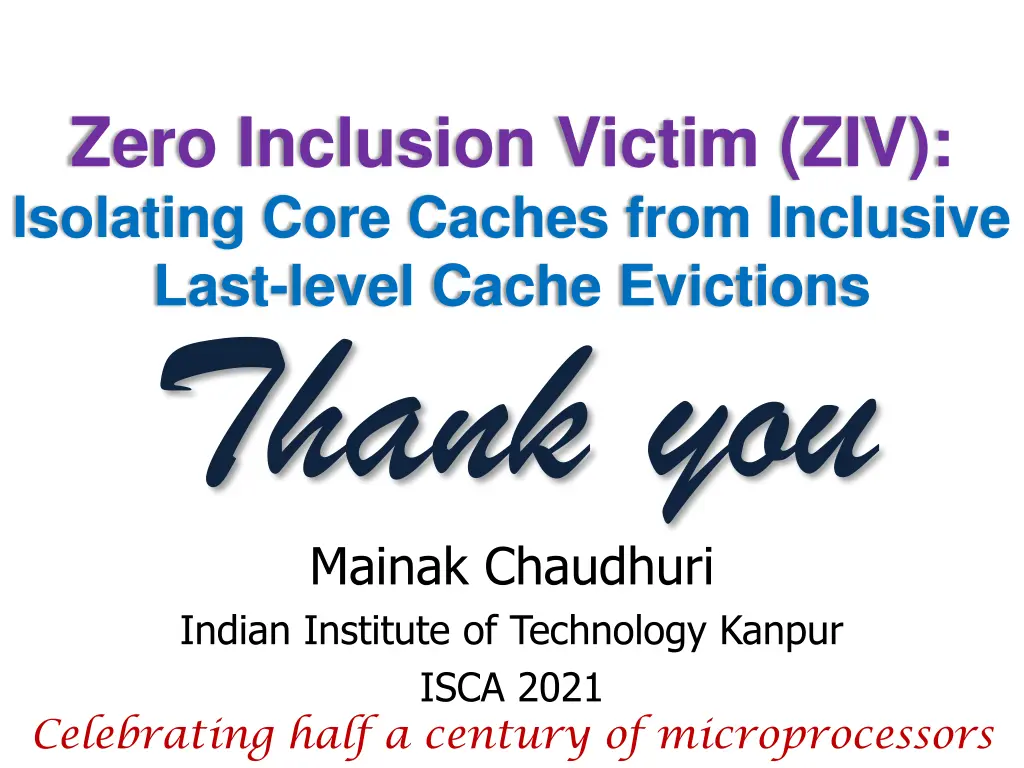 zero inclusion victim ziv isolating core caches 1