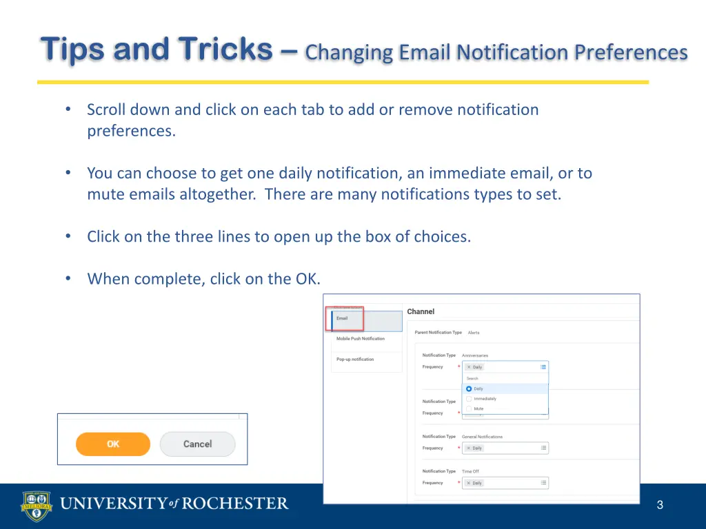 tips and tricks changing email notification 1