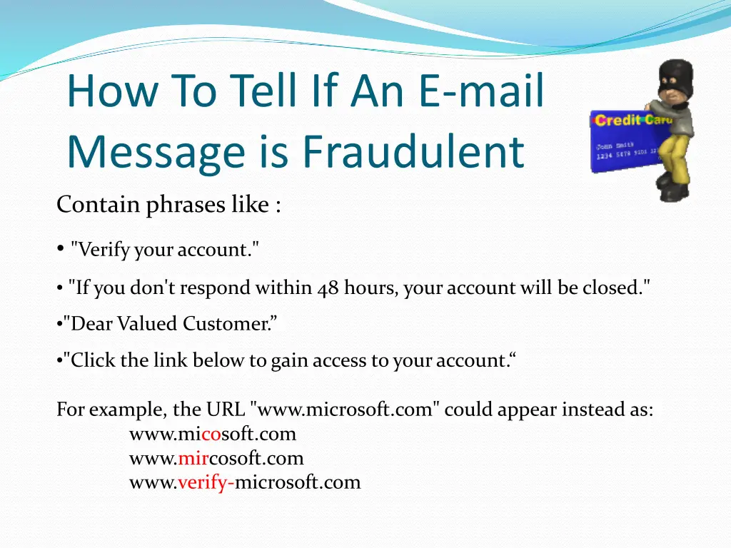 how to tell if an e mail message is fraudulent