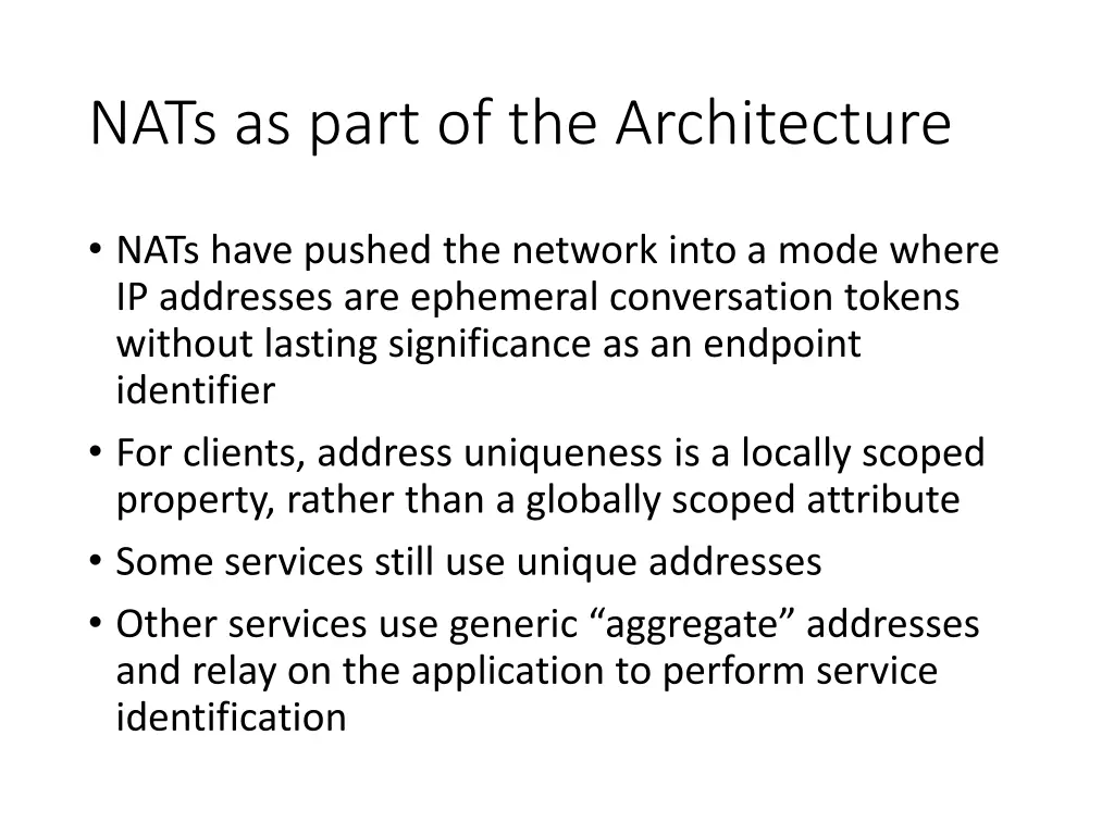 nats as part of the architecture