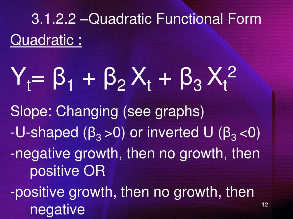 3 1 2 2 quadratic functional form quadratic
