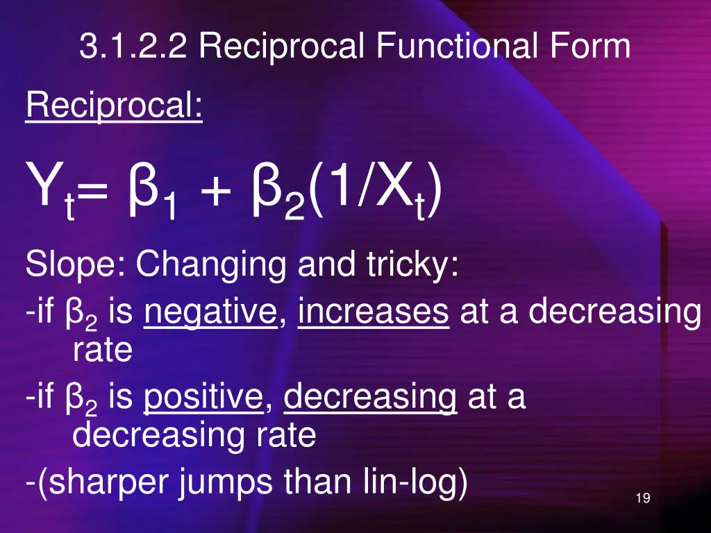 3 1 2 2 reciprocal functional form reciprocal