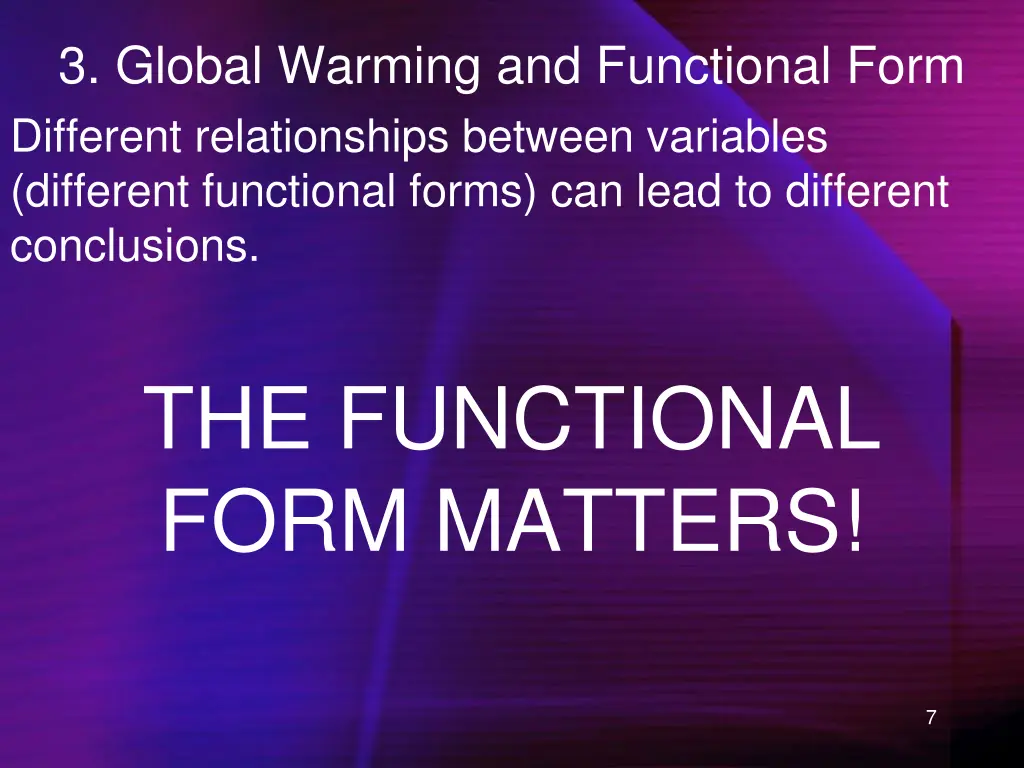 3 global warming and functional form different
