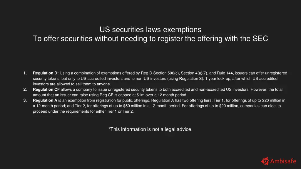 us securities laws exemptions