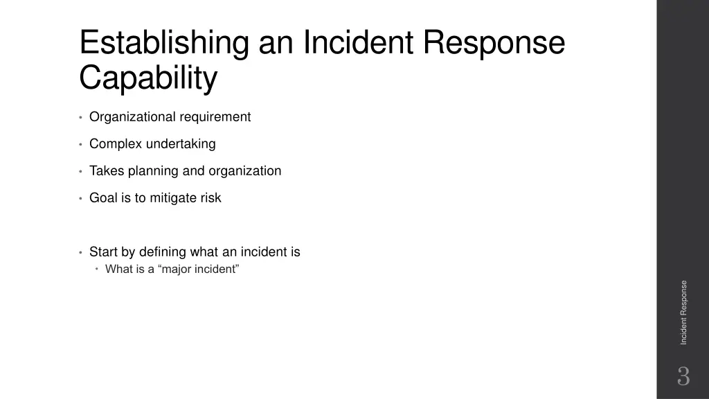 establishing an incident response capability