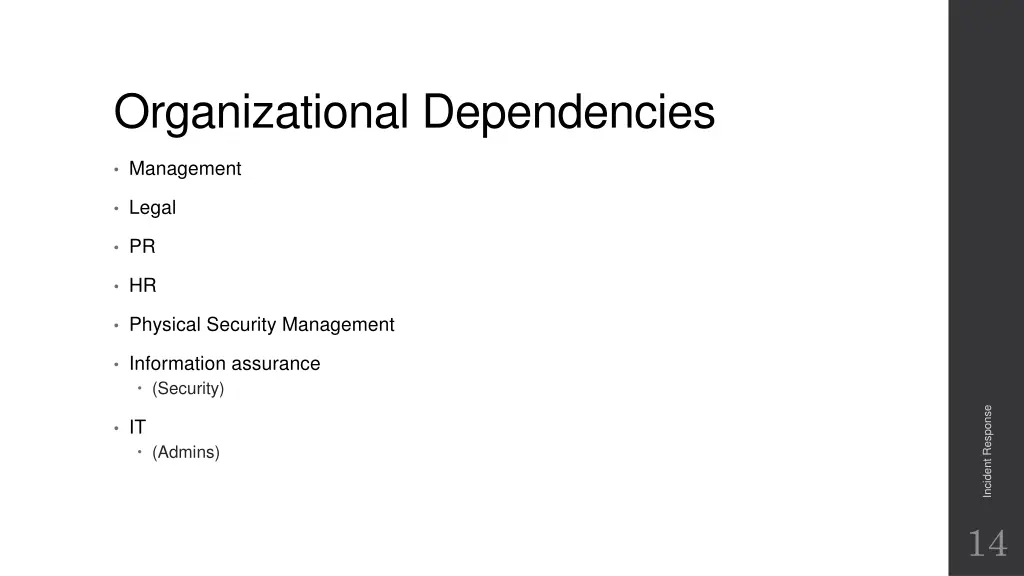 organizational dependencies