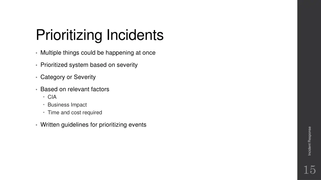 prioritizing incidents